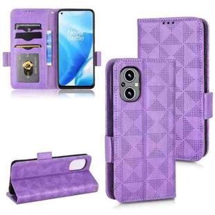 For OnePlus Nord N20 5G Symmetrical Triangle Leather Phone Case(Purple)