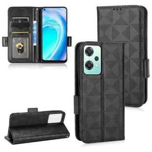 For OnePlus Nord CE 5G Symmetrical Triangle Leather Phone Case(Black)
