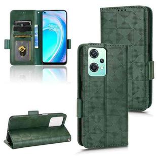 For OnePlus Nord CE Lite 5G/Realme 9 Pro Symmetrical Triangle Leather Phone Case(Green)
