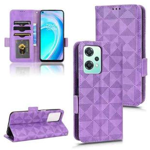 For OnePlus Nord CE Lite 5G/Realme 9 Pro Symmetrical Triangle Leather Phone Case(Purple)