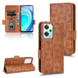 For OnePlus Nord CE Lite 5G/Realme 9 Pro Symmetrical Triangle Leather Phone Case(Brown)