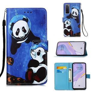 For Huawei nova 7 5G Painting Horizontal Flip Leather Case with Holder & Card Slot & Wallet & Lanyard(Panda Under The Sea)