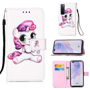 For Huawei nova 7 Pro 5G Painting Horizontal Flip Leather Case with Holder & Card Slot & Wallet & Lanyard(Playful Pony)