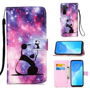 For Huawei nova 7 SE Painting Horizontal Flip Leather Case with Holder & Card Slot & Wallet & Lanyard(Panda Baby)
