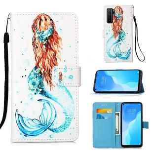 For Huawei nova 7 SE Painting Horizontal Flip Leather Case with Holder & Card Slot & Wallet & Lanyard(Mermaid)