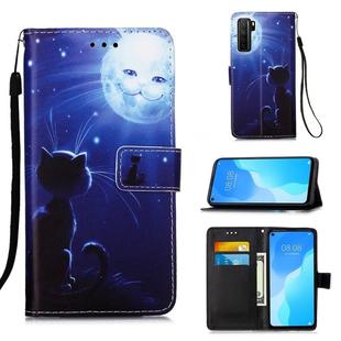 For Huawei nova 7 SE Painting Horizontal Flip Leather Case with Holder & Card Slot & Wallet & Lanyard(Cat and Sun)