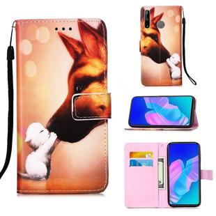 For Huawei P40 Lite E / Y7P Painting Horizontal Flip Leather Case with Holder & Card Slot & Wallet & Lanyard(Hound Kiss)