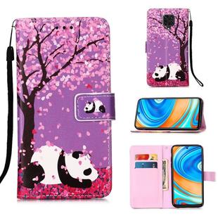 For Xiaomi Redmi Note 9S Painting Horizontal Flip Leather Case with Holder & Card Slot & Wallet & Lanyard(Sakura Panda)