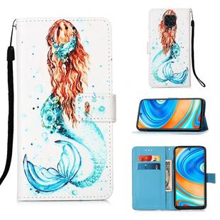 For Xiaomi Redmi Note 9S Painting Horizontal Flip Leather Case with Holder & Card Slot & Wallet & Lanyard(Mermaid)