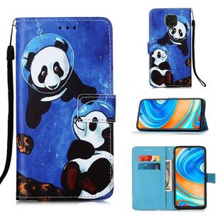 For Xiaomi Redmi Note 9S Painting Horizontal Flip Leather Case with Holder & Card Slot & Wallet & Lanyard(Panda Under The Sea)