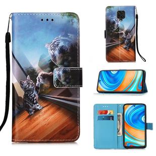 For Xiaomi Redmi Note 9S Painting Horizontal Flip Leather Case with Holder & Card Slot & Wallet & Lanyard(Mirror Cat)