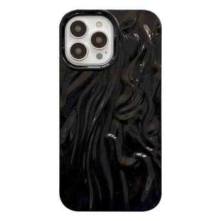 For iPhone 12 Pro Max Shiny Wrinkle Phone Case(Black)