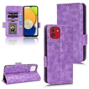 For Samsung Galaxy A03 EU Version Symmetrical Triangle Leather Phone Case(Purple)