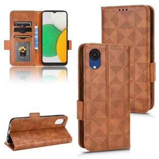 For Samsung Galaxy A03 Core Symmetrical Triangle Leather Phone Case(Brown)