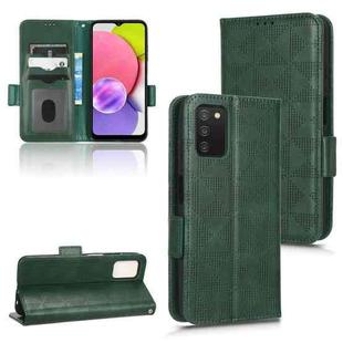 For Samsung Galaxy A03s 166mm Symmetrical Triangle Leather Phone Case(Green)
