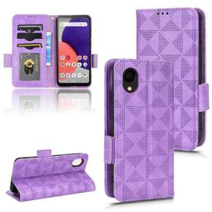 For Samsung Galaxy A22 5G JP Version Symmetrical Triangle Leather Phone Case(Purple)