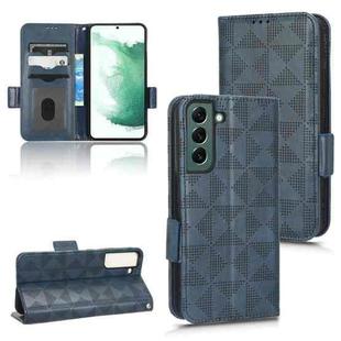 For Samsung Galaxy S21+ 5G Symmetrical Triangle Leather Phone Case(Blue)