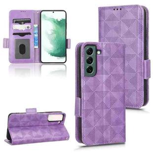 For Samsung Galaxy S21 5G Symmetrical Triangle Leather Phone Case(Purple)