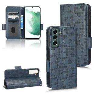 For Samsung Galaxy S22+ 5G Symmetrical Triangle Leather Phone Case(Blue)