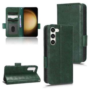 For Samsung Galaxy S23+ 5G Symmetrical Triangle Leather Phone Case(Green)