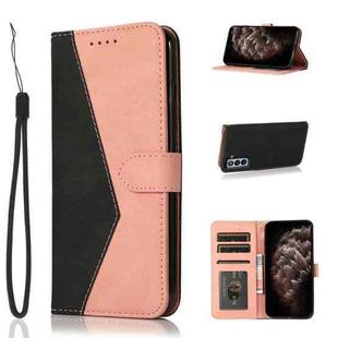 For Samsung Galaxy S21 5G Dual-color Stitching Leather Phone Case(Black Rose Gold)