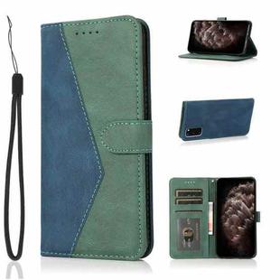 For Samsung Galaxy S20 Dual-color Stitching Leather Phone Case(Blue Green)