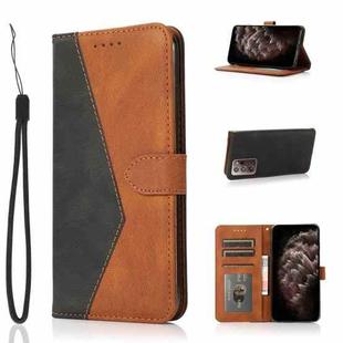 For Samsung Galaxy Note20 Ultra Dual-color Stitching Leather Phone Case(Black Brown)