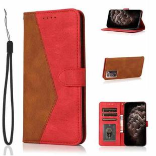 For Samsung Galaxy Note20 Ultra Dual-color Stitching Leather Phone Case(Brown Red)