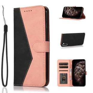 For Samsung Galaxy Note10 Dual-color Stitching Leather Phone Case(Black Rose Gold)
