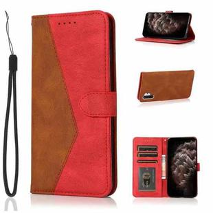 For Samsung Galaxy Note10+ Dual-color Stitching Leather Phone Case(Brown Red)