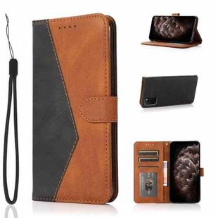 For Samsung Galaxy S20+ Dual-color Stitching Leather Phone Case(Black Brown)