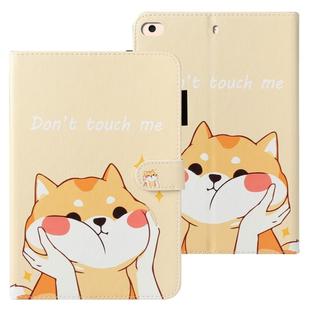 For iPad Mini / 5 / 4 / 3 / 2 Cross Texture Painted Horizontal  Leather Case with Sleep / Wake-up Function & Card Slot & Holder & Wallet(Shiba Inu)