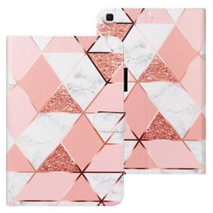 For Galaxy Tab A 8.0 (2019) T290 Cross Texture Painted Horizontal  Leather Case with Sleep / Wake-up Function & Card Slot & Holder & Wallet(Pink Marble)