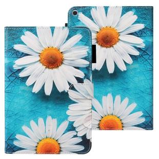 For Galaxy Tab A 10.1 (2019) T510 Cross Texture Painted Horizontal  Leather Case with Sleep / Wake-up Function & Card Slot & Holder & Wallet(Chrysanthemum)