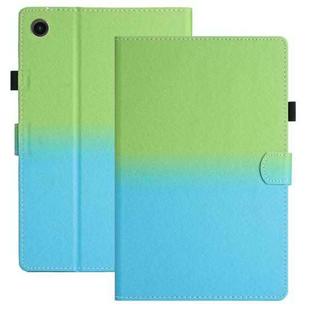 For Honor Pad 6 / X6 / Huawei MatePad T10 / T10S Stitching Gradient Leather Tablet Case(Green Blue)