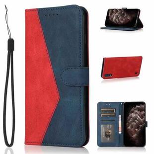 For Samsung Galaxy A01 Dual-color Stitching Leather Phone Case(Red Blue)