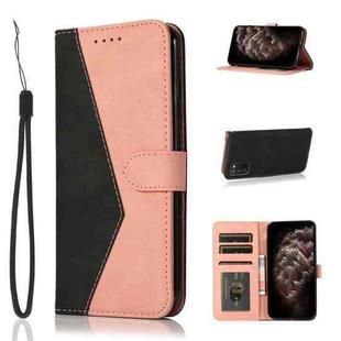For Samsung Galaxy A03s Dual-color Stitching Leather Phone Case(Black Rose Gold)