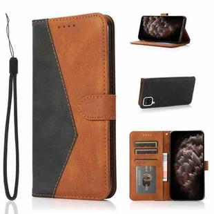 For Samsung Galaxy A12 5G/4G / M12 Dual-color Stitching Leather Phone Case(Black Brown)