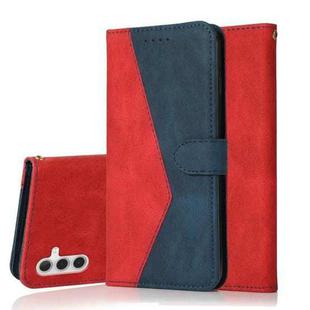 For Samsung Galaxy A14 / A04s Dual-color Stitching Leather Phone Case(Red Blue)