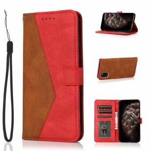 For Samsung Galaxy A31 Dual-color Stitching Leather Phone Case(Brown Red)
