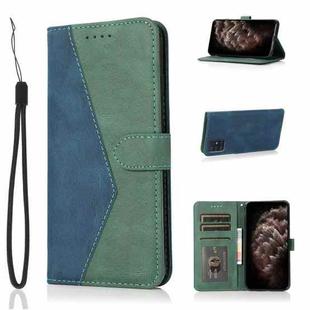 For Samsung Galaxy A71 4G Dual-color Stitching Leather Phone Case(Blue Green)