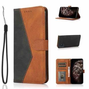 For Samsung Galaxy A71 4G Dual-color Stitching Leather Phone Case(Black Brown)