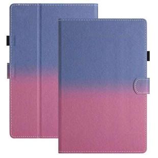 For 10 inch Universal Stitching Gradient Leather Tablet Case(Blue Rose)