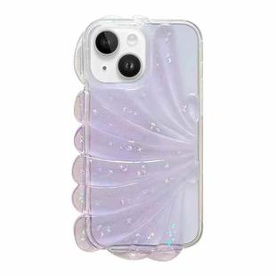 For iPhone 14 Plus Glitter Shell Texture Epoxy TPU Phone Case(Purple)
