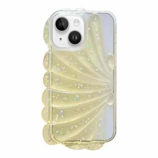 For iPhone 14 Plus Glitter Shell Texture Epoxy TPU Phone Case(Yellow)