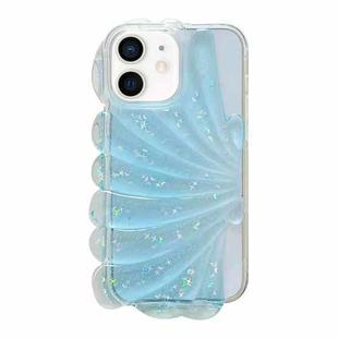 For iPhone 12 Glitter Shell Texture Epoxy TPU Phone Case(Blue)