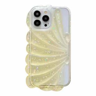 For iPhone 11 Pro Max Glitter Shell Texture Epoxy TPU Phone Case(Yellow)
