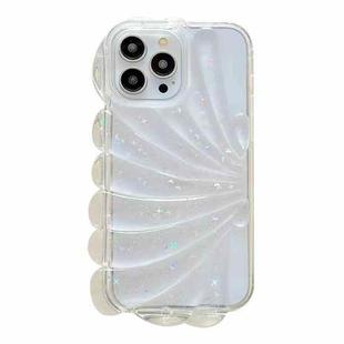 For iPhone 11 Pro Max Glitter Shell Texture Epoxy TPU Phone Case(White)