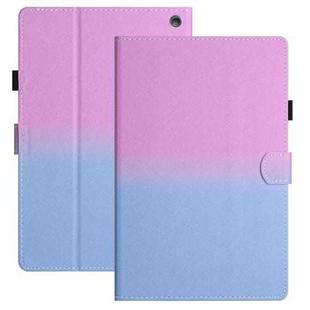 For Amazon Kindle Fire 7 2022 Stitching Gradient Leather Tablet Case(Purple Blue)
