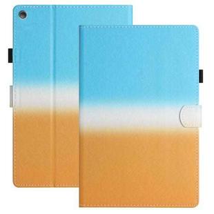 For Amazon Kindle Fire HD8 2018 / 2017 / 2016 Stitching Gradient Leather Tablet Case(Blue Orange)
